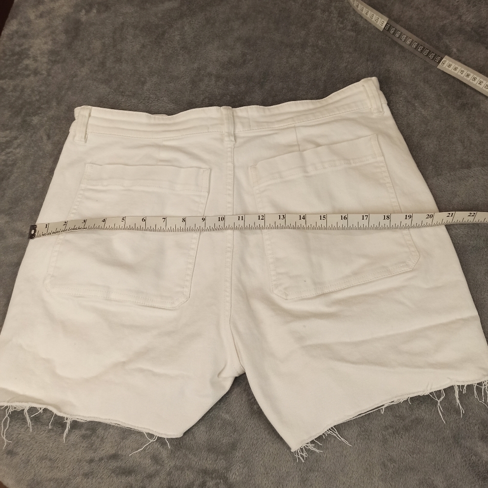 Everlane Moms Premium Button Fly Denim Jean Shorts Cut Off Wome Size 14 - Picture 16 of 16